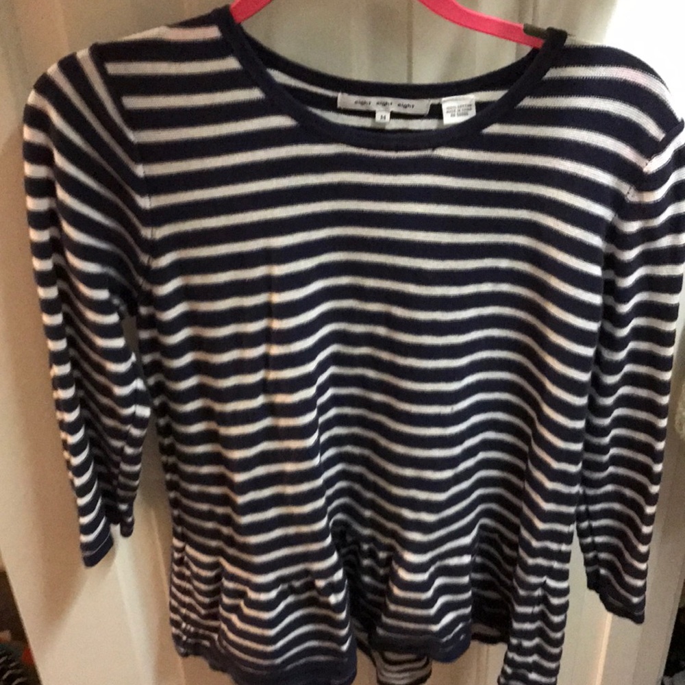 Navy striped peplum size L